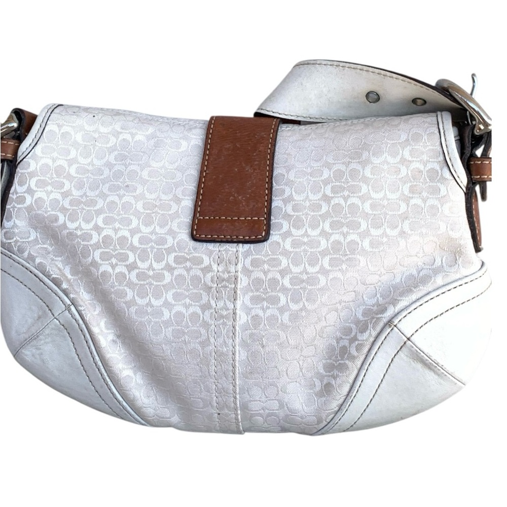 🌵Y2K Vintage Coach Soho Flap White/Tan Handbag Purse - Picture 5 of 12
